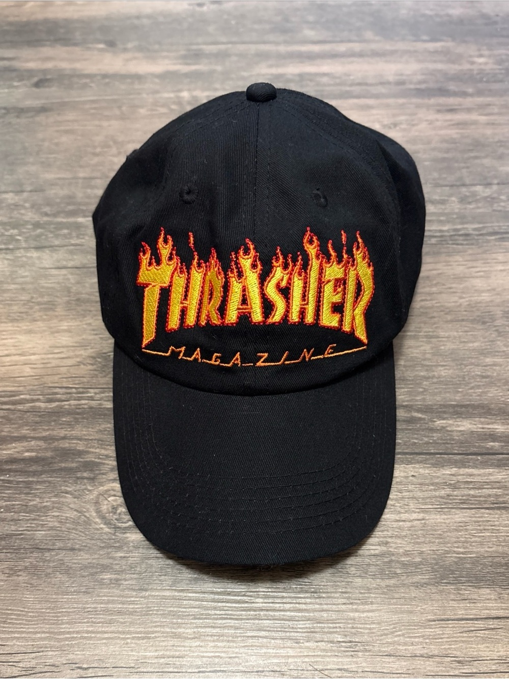 Thrasher Black Cap with Flame Logo